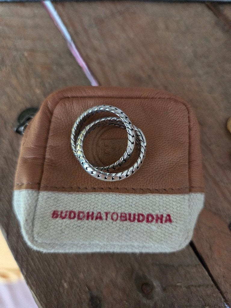 Originele Buddha to Buddha 'Ben Double'Zilveren Ring–Maat 16, Ophalen of Verzenden, Dame, Zilver, Zilver