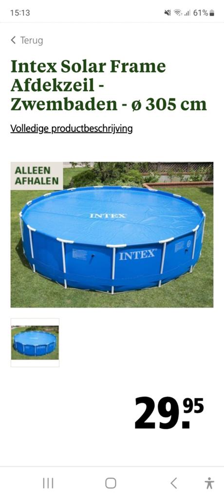 intex zwembad, Ophalen, Minder dan 80 cm, Rond, 300 cm of meer