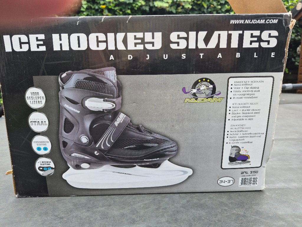 Nijdam verstelbare ijshockeyschaatsen, maat 34-37, Ophalen, Gebruikt, IJshockeyschaatsen, Nijdam