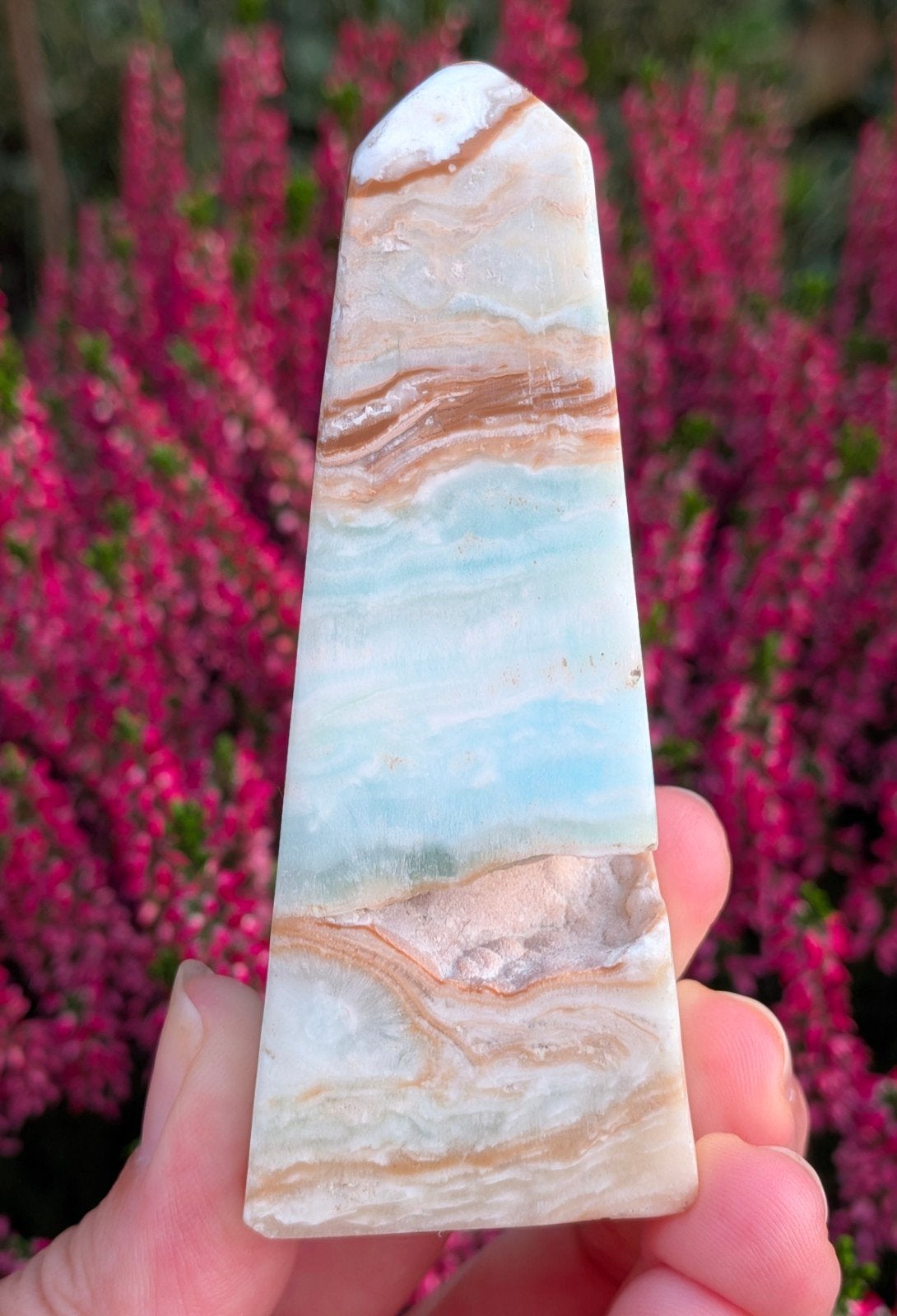 Blue Caribbean calciet toren, Ophalen of Verzenden, Mineraal