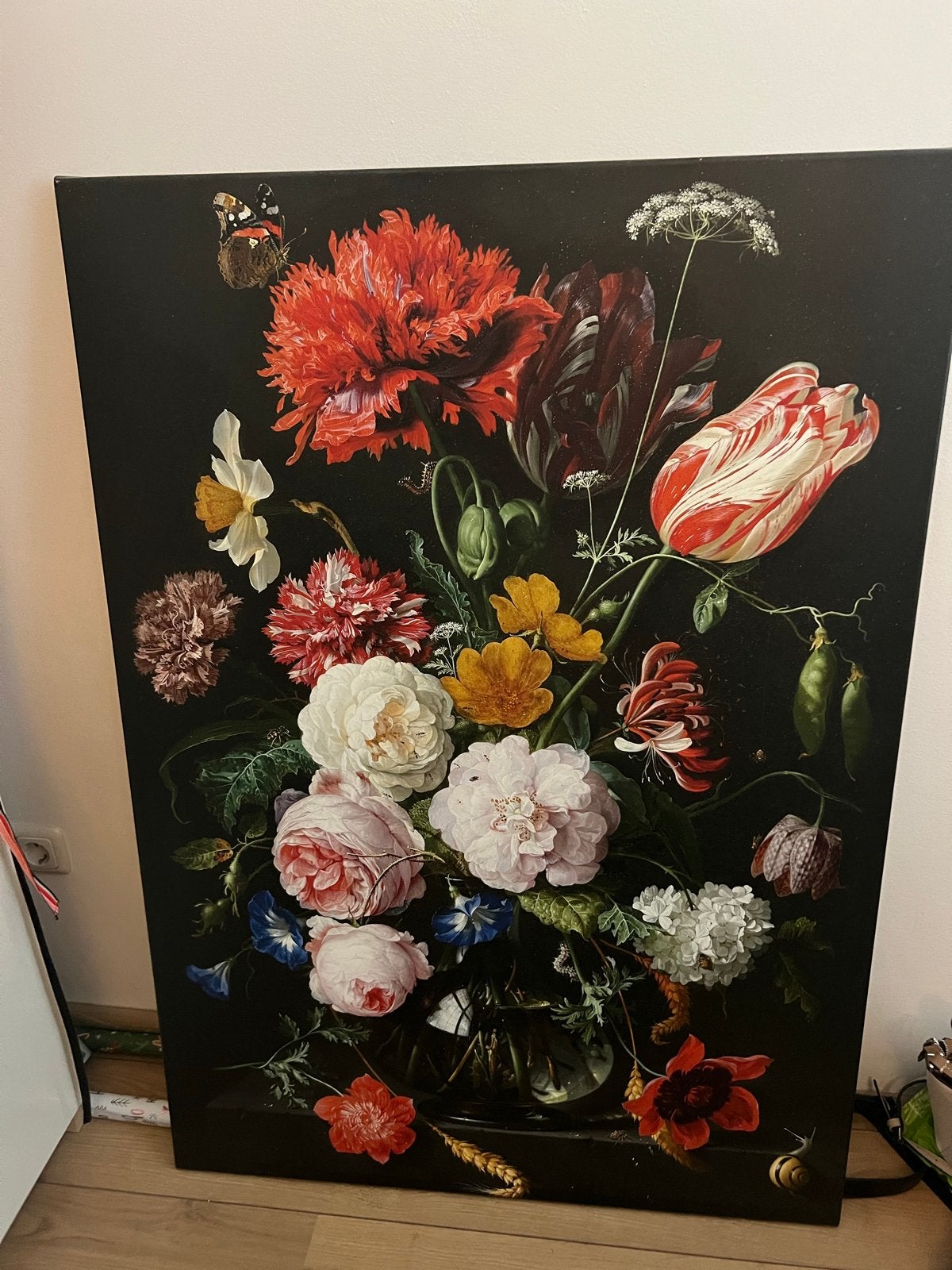 Klassiek bloemstilleven| Jan Davidsz. de Heem| Canvas 125x85, Bloemen, Doek, Ophalen of Verzenden, Handgeschilderd