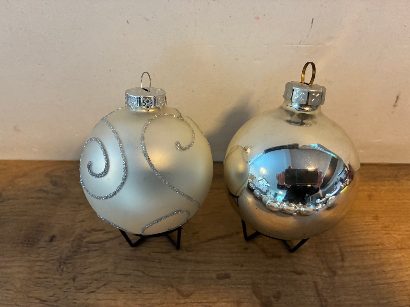Set kerstballen zilver 18 stuks, Ophalen, Gebruikt