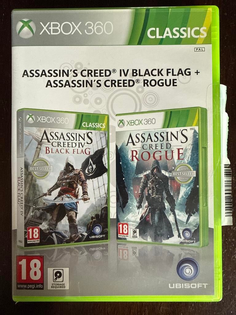 Assassin's Creed IV Black Flag + Rogue Double Pack Xbox 360, Avontuur en Actie, Online, Gebruikt, Vanaf 18 jaar