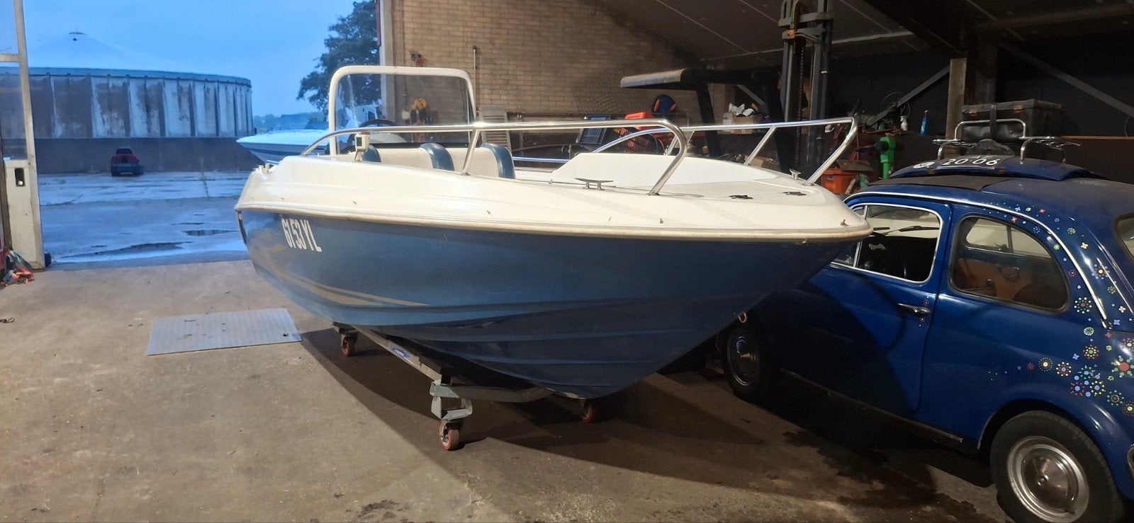 Quicksilver 500 commander blaauwe romp zonder motor 3750 eu, Ophalen of Verzenden, Gebruikt, Quicksilver, Polyester