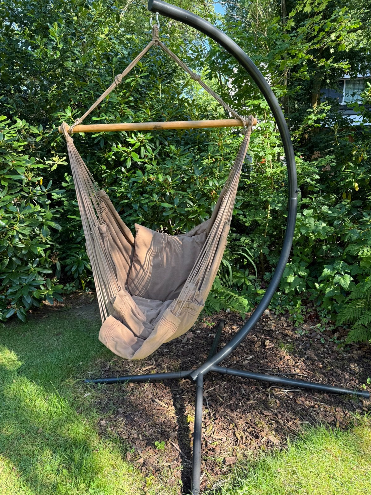 Maranon hangstoel buiten, Tuin en Terras, Hangmatten, Gebruikt, Eenpersoons, Met standaard, Buiten, Ophalen