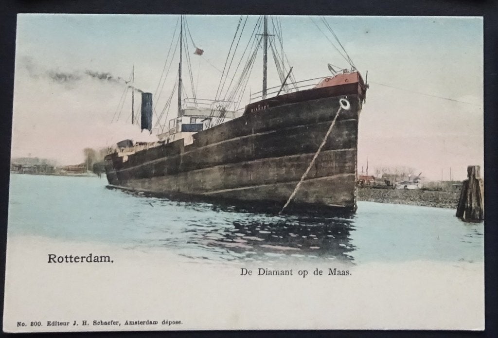 Rotterdam, De Diamant op de Maas, Stoomschip. Voor 1906., Ophalen of Verzenden, Voor 1920, Ongelopen, Zuid-Holland