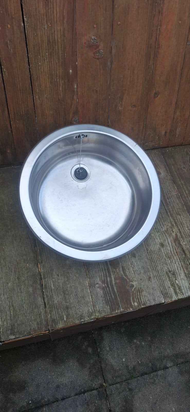 RVS Wastafel - Rond, Inbouw, met Afvoer 45cm, Ophalen of Verzenden, Zo goed als nieuw, Rvs, Wastafel