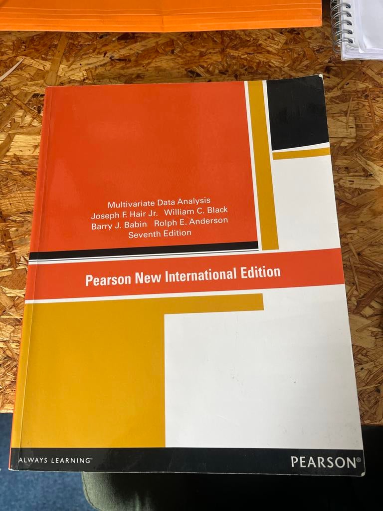 Multivariate Data Analysis Pearson New International Edition, Ophalen of Verzenden, Gamma, Zo goed als nieuw, WO