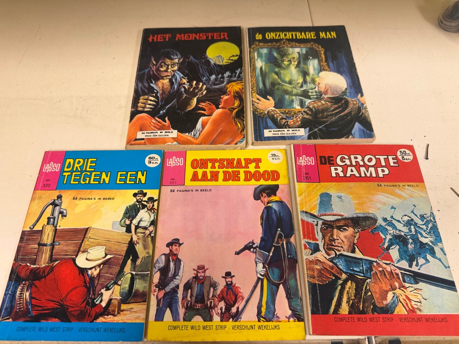 Vintage Stripboeken Collectie: Lasso en Horror, Meerdere stripboeken, Ophalen of Verzenden, Gelezen