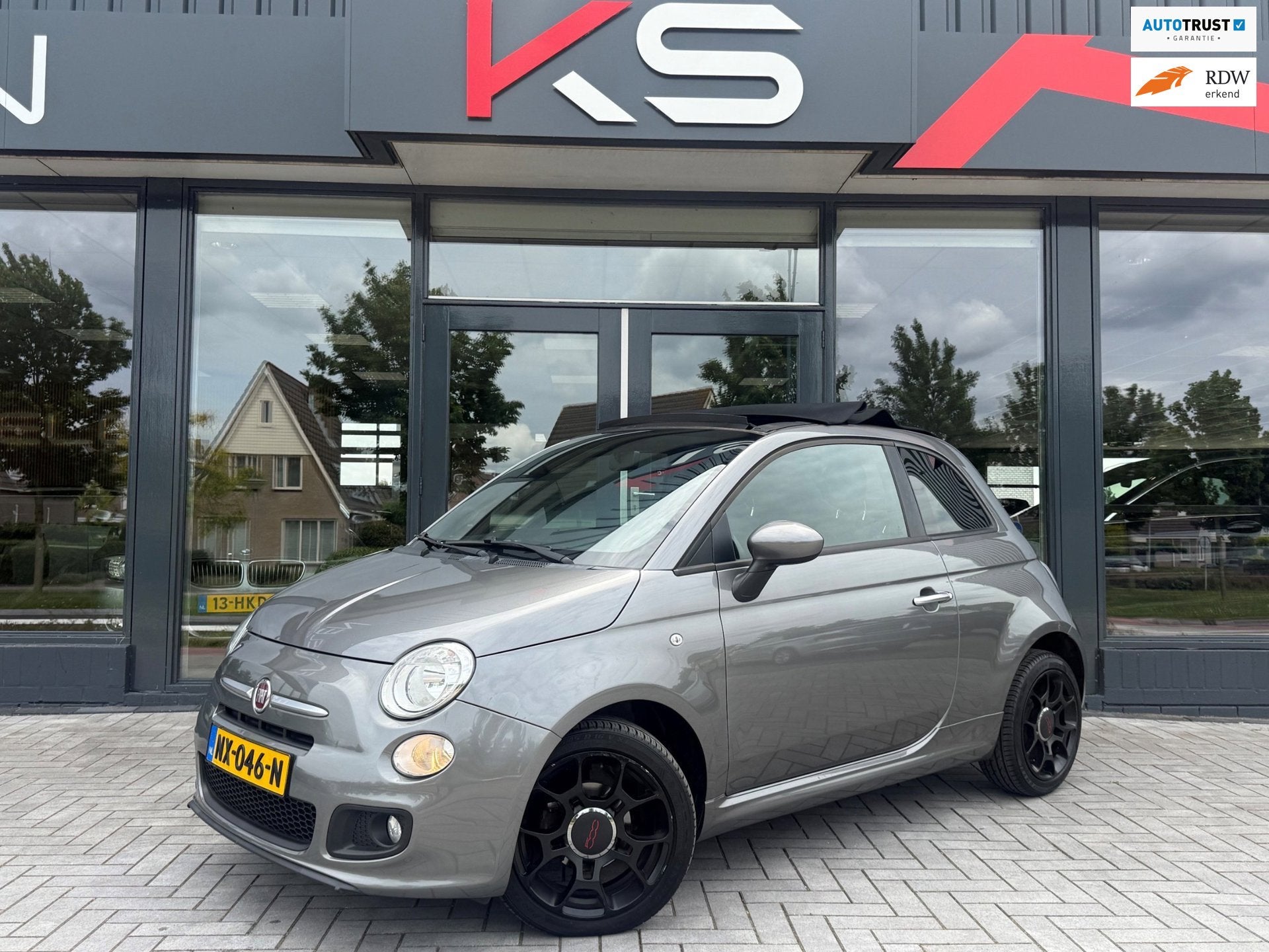 Fiat 500 C 1.2 Rock Sport Leder Alcantara Airco Pdc Cabrio, Voorwielaandrijving, Euro 5, Gebruikt, 4 cilinders