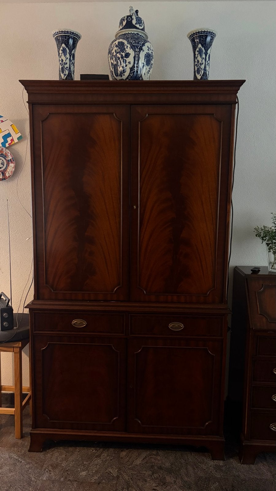 Klassieke mahoniehouten kast - 200x110x45 cm, Ophalen of Verzenden