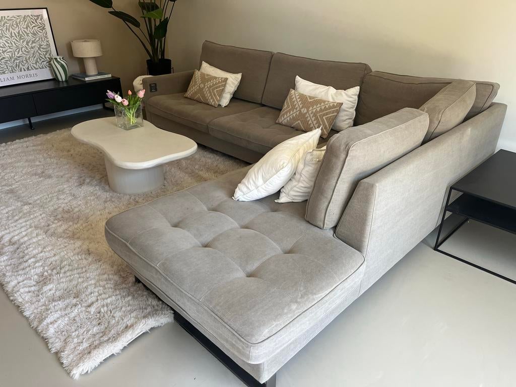 Riviera Maison Bank - Linnenlook met afneembare hoezen, 250 tot 300 cm, Gebruikt, 100 tot 125 cm, Hoekbank