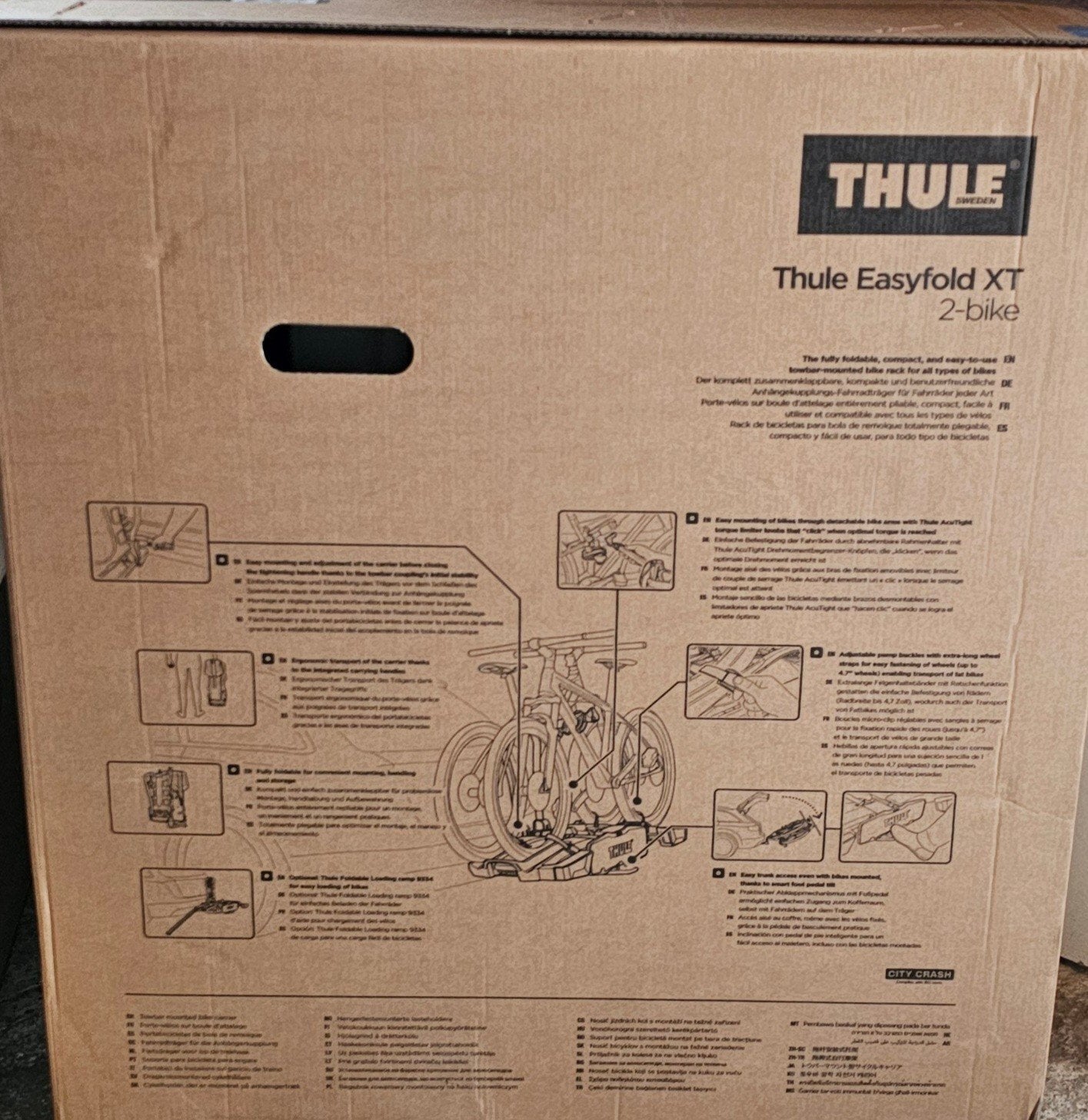 Thule EasyFold XT 2 + Originele Laadramp – NIEUW IN DOOS, Auto diversen, Fietsendragers, Nieuw, Ophalen of Verzenden, 2 fietsen