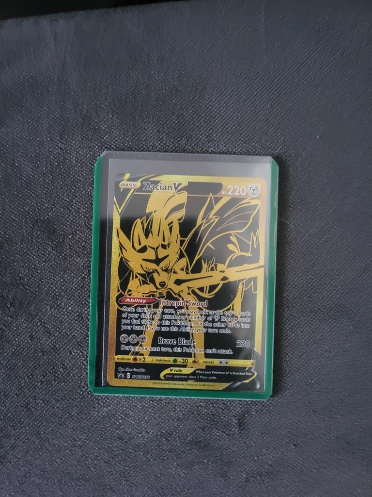 Zacian V Gold Secret Rare Pokémon Kaart (SWSH070), Ophalen of Verzenden, Zo goed als nieuw, Losse kaart, Foil