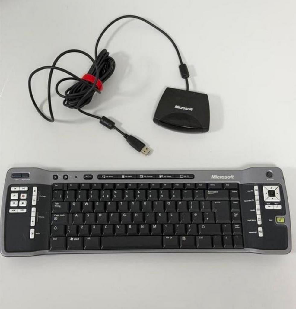 Microsoft Remote Keyboard Media center draadloos toetsenbord, Ophalen of Verzenden, Zo goed als nieuw, Draadloos, H
