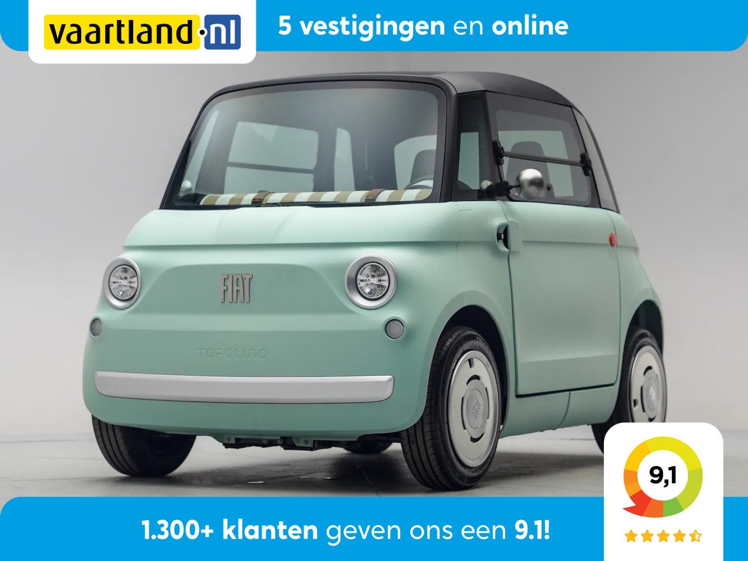 Fiat TOPOLINO 75KM [ Panoramadak Direct leverbaar Inclusief, Auto's, Fiat, Automaat, Overige modellen, 5 kWh, 2 stoelen