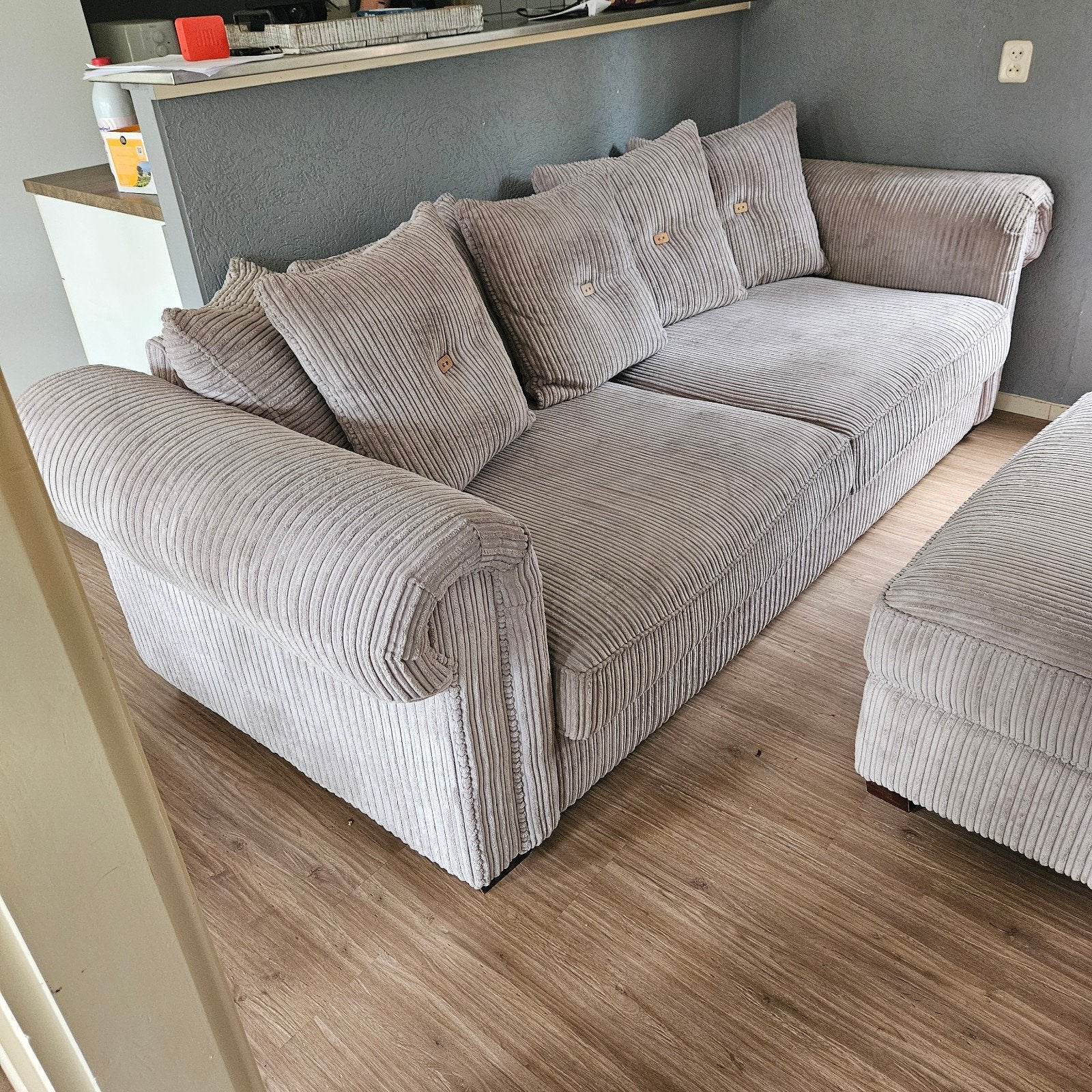 Bankstel + hocker, Ophalen, Gebruikt, Stof, Landelijk