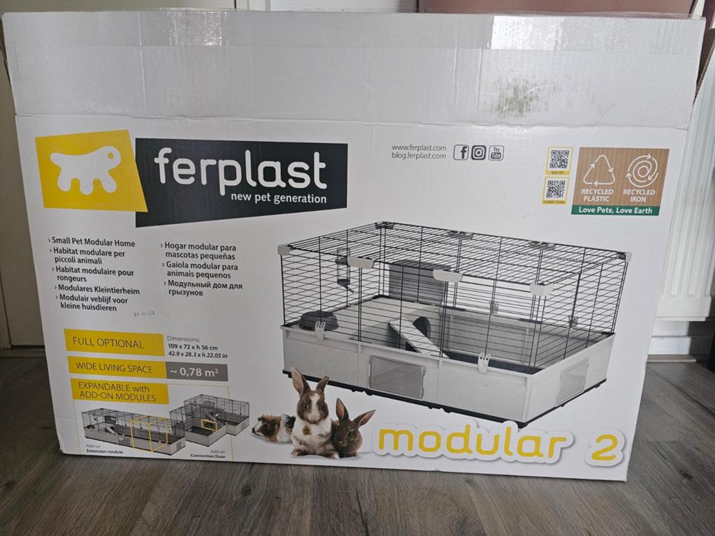 Knaagdierenhok Ferplast. ALS NIEUW, Kooi, 110 cm of meer, Nieuw, Ophalen