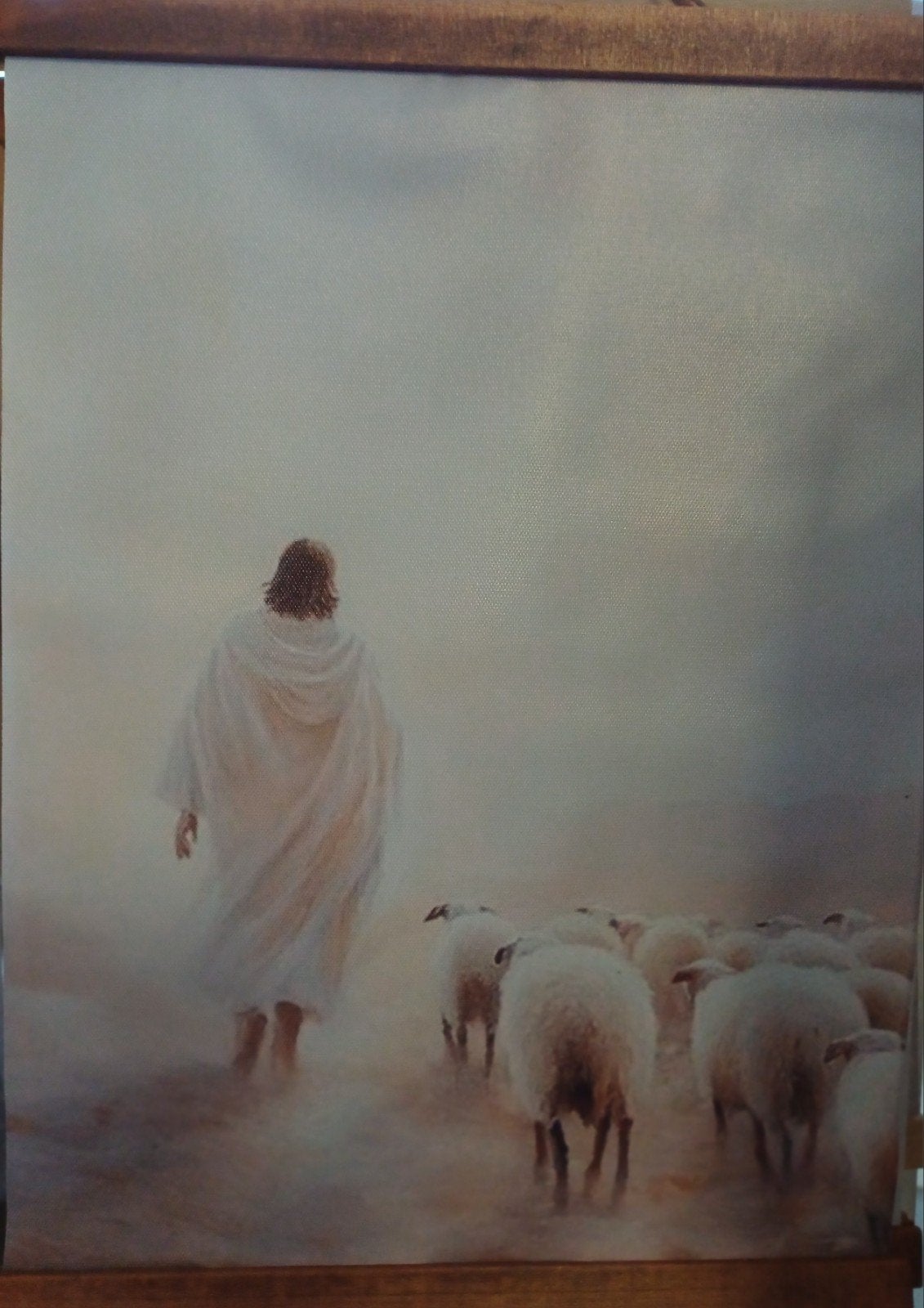 Jezus de Goede Herder met schapen - Religieuze kunst, Antiek en Kunst, Antiek | Religie, Ophalen of Verzenden