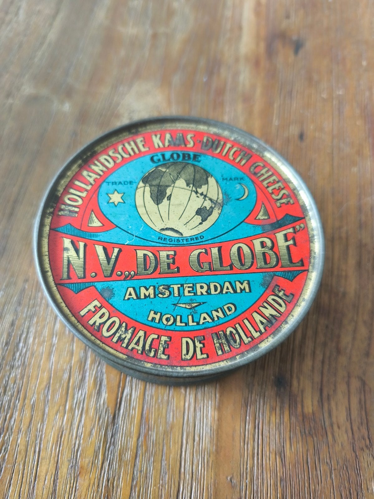 Antiek Kaasblik N.V. De Globe Amsterdam - Hollandsche Kaas, Verzamelen, Ophalen of Verzenden