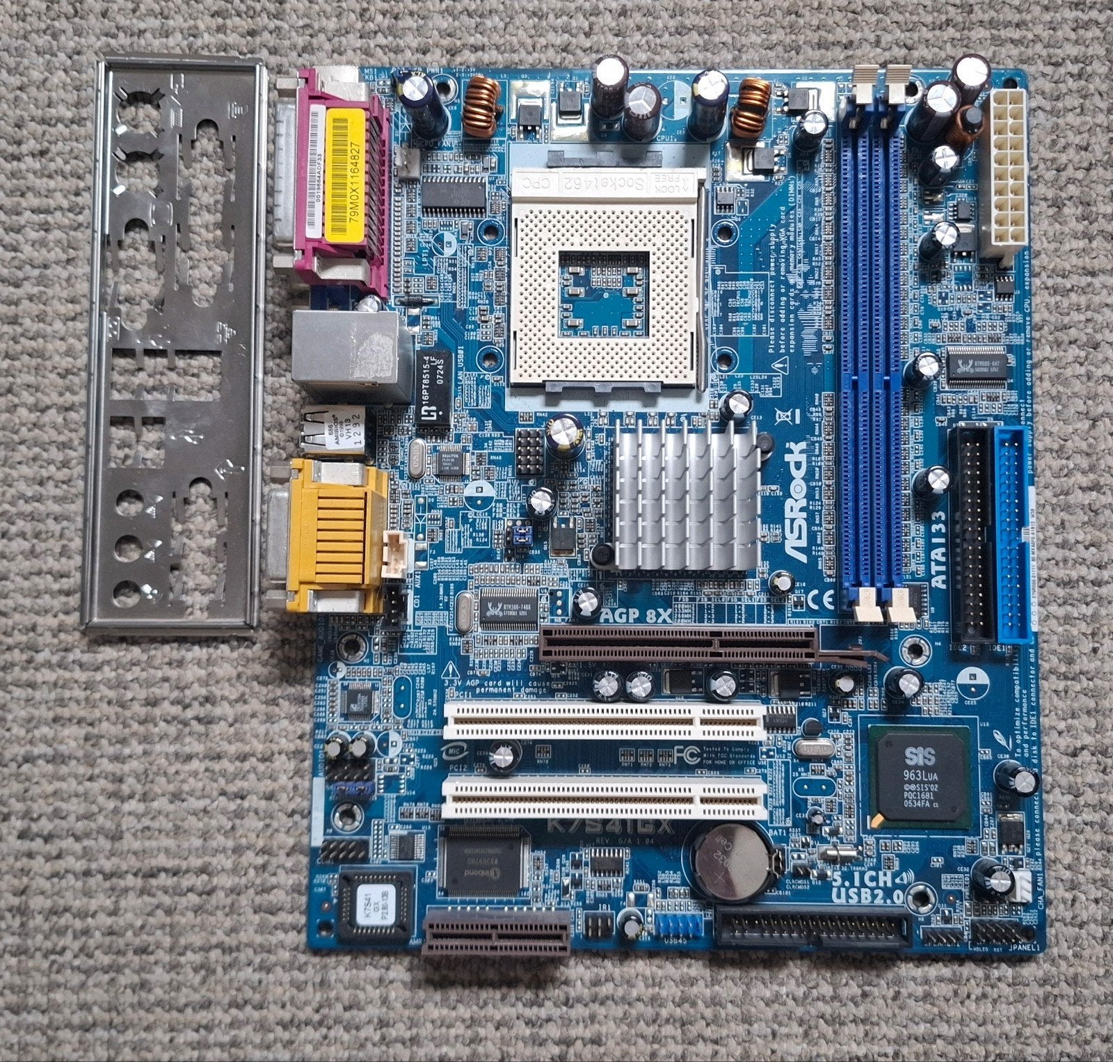 Asrock K7S41GX Socket 462 Retro Moederbord, Gebruikt, Socket 462, Ophalen of Verzenden, DDR