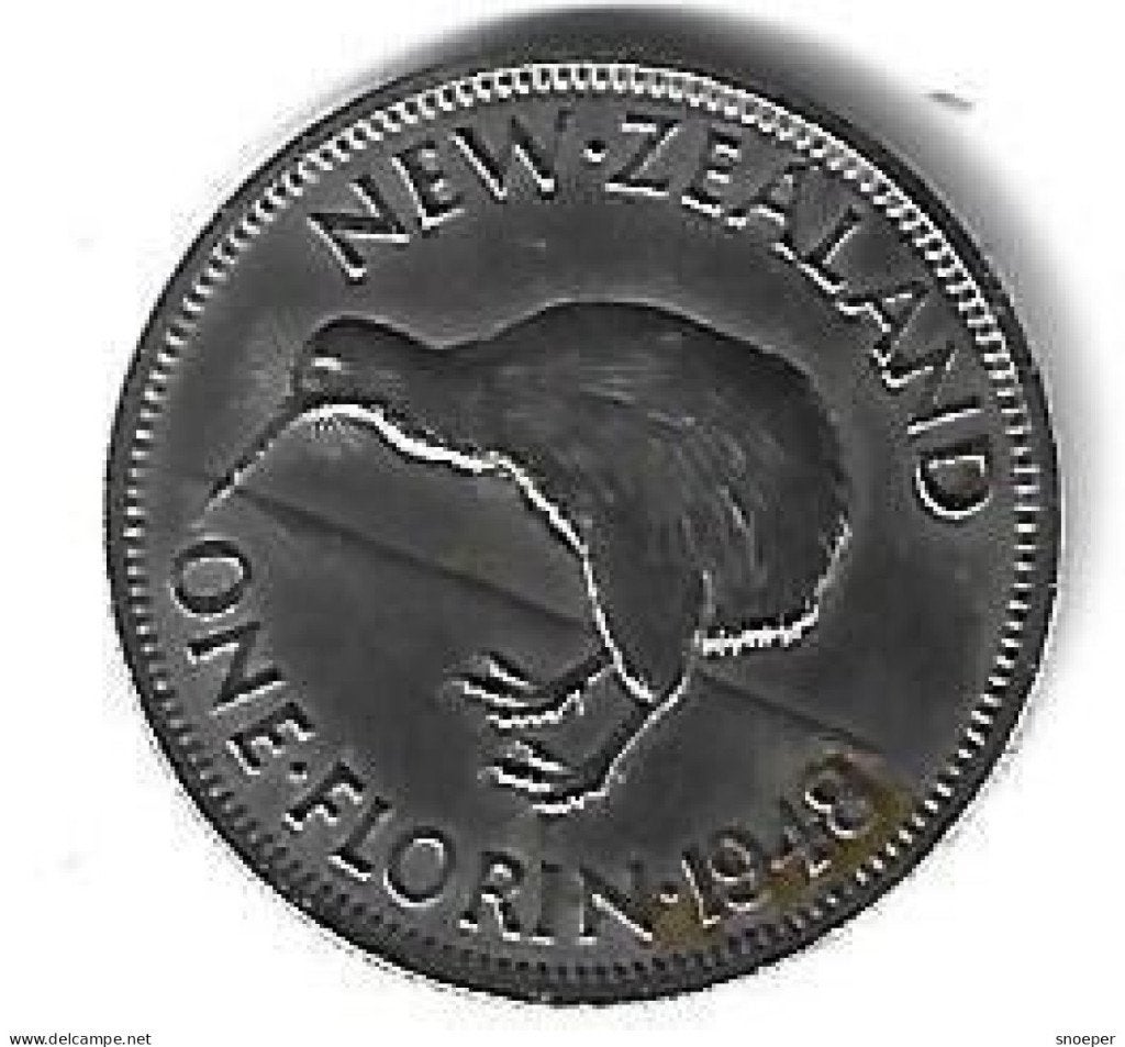 new zealand florin 1948 vf+, Postzegels en Munten, Verzenden, Noord-Amerika, Losse munt