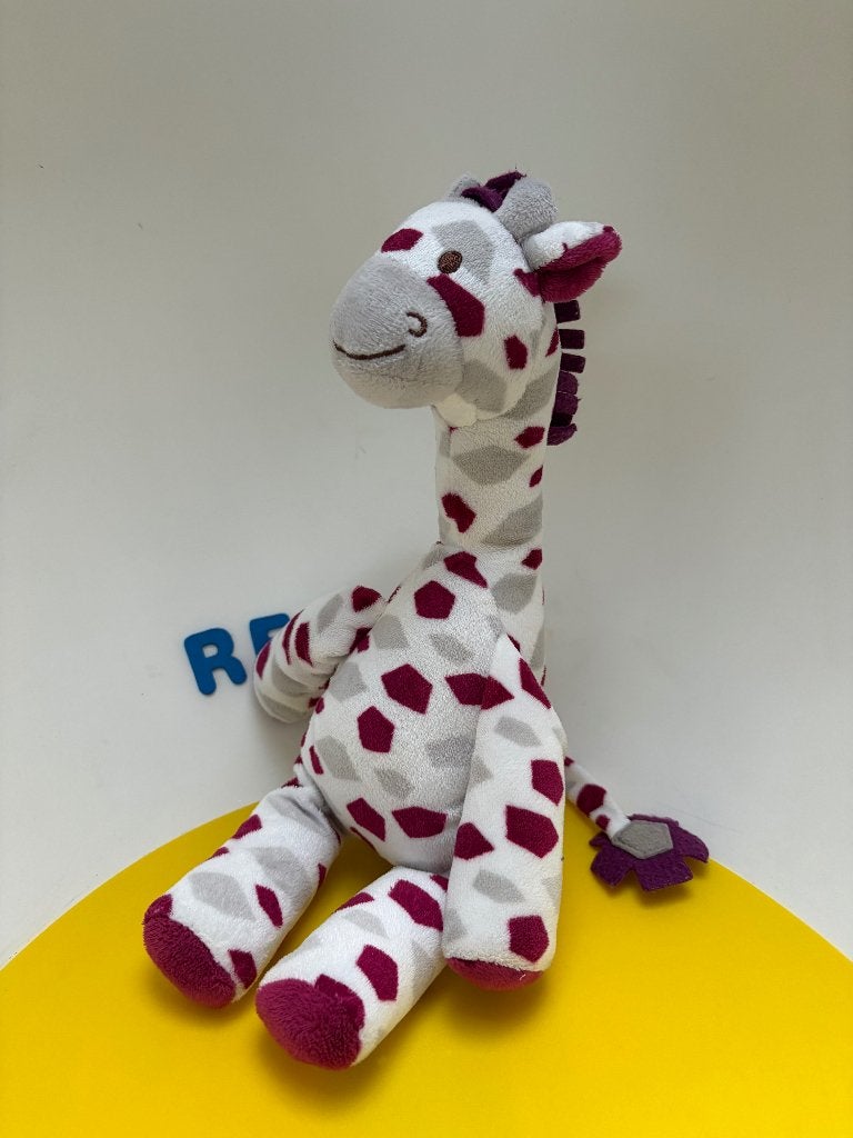 K3785 stichting DADA giraf giraffe paars grijs, Kinderen en Baby's, Speelgoed | Knuffels en Pluche, Ophalen of Verzenden, Zo goed als nieuw