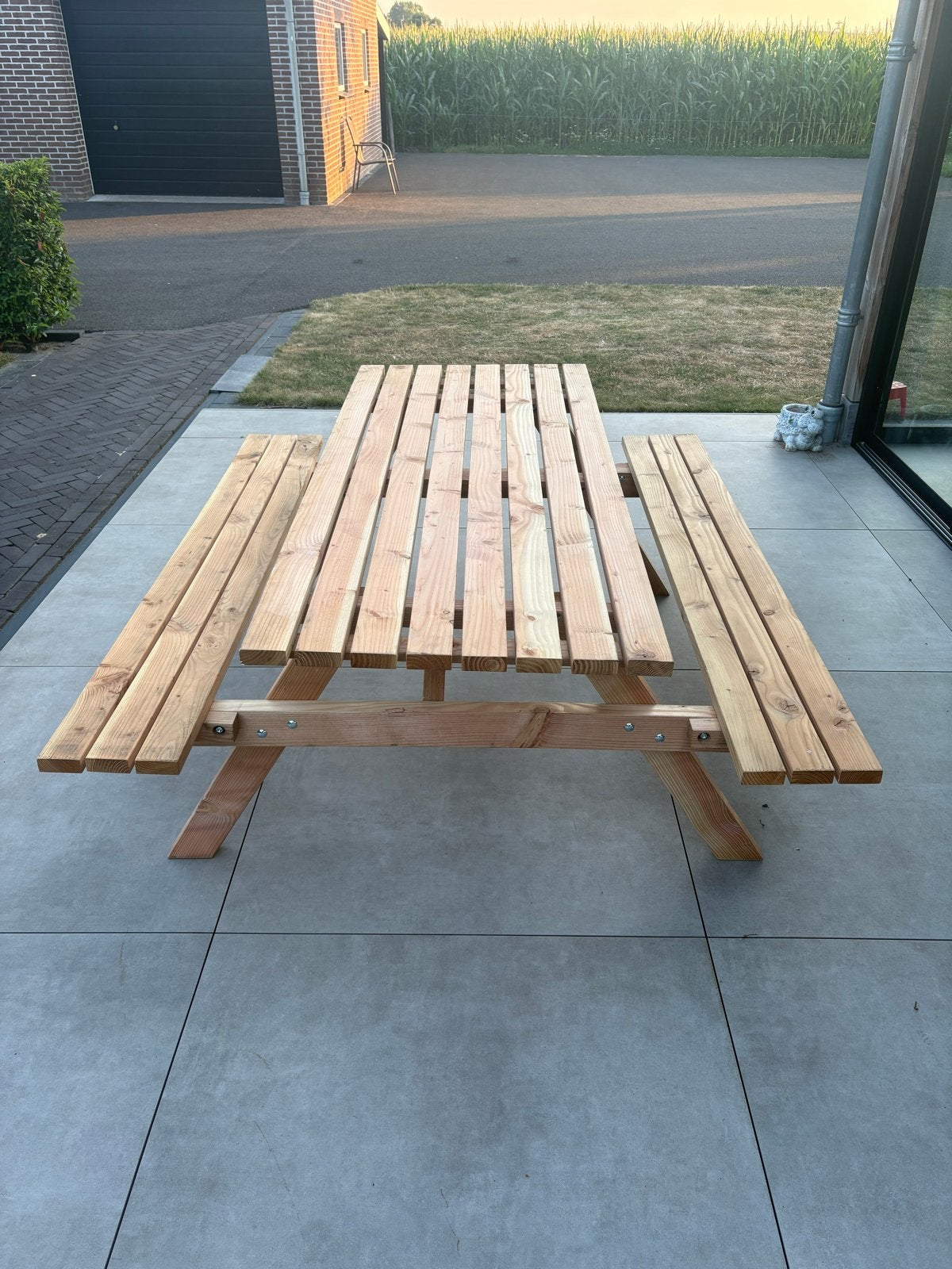 Nieuwe houten picknicktafel voor buiten, Ophalen, Nieuw, Rechthoekig, Hout