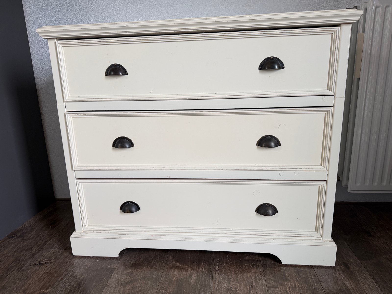 Houten ladekast commode, Ophalen, Gebruikt, 100 tot 150 cm, 3 of 4 laden