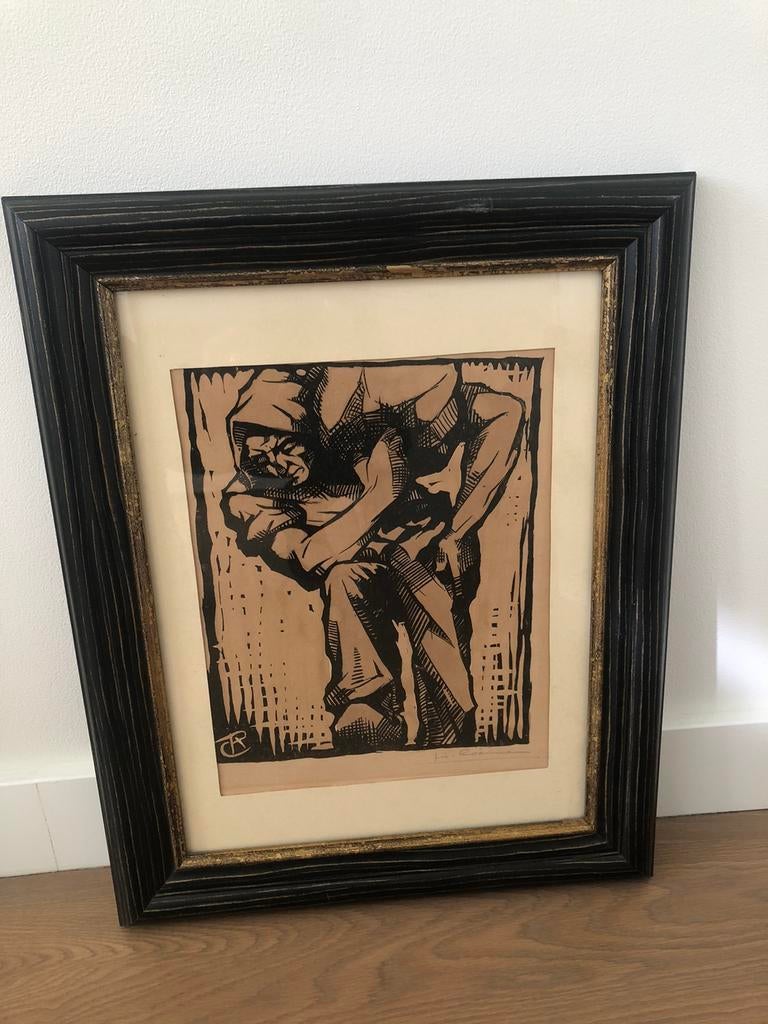 Ets/ houtsnede ?, Antiek en Kunst, Ophalen