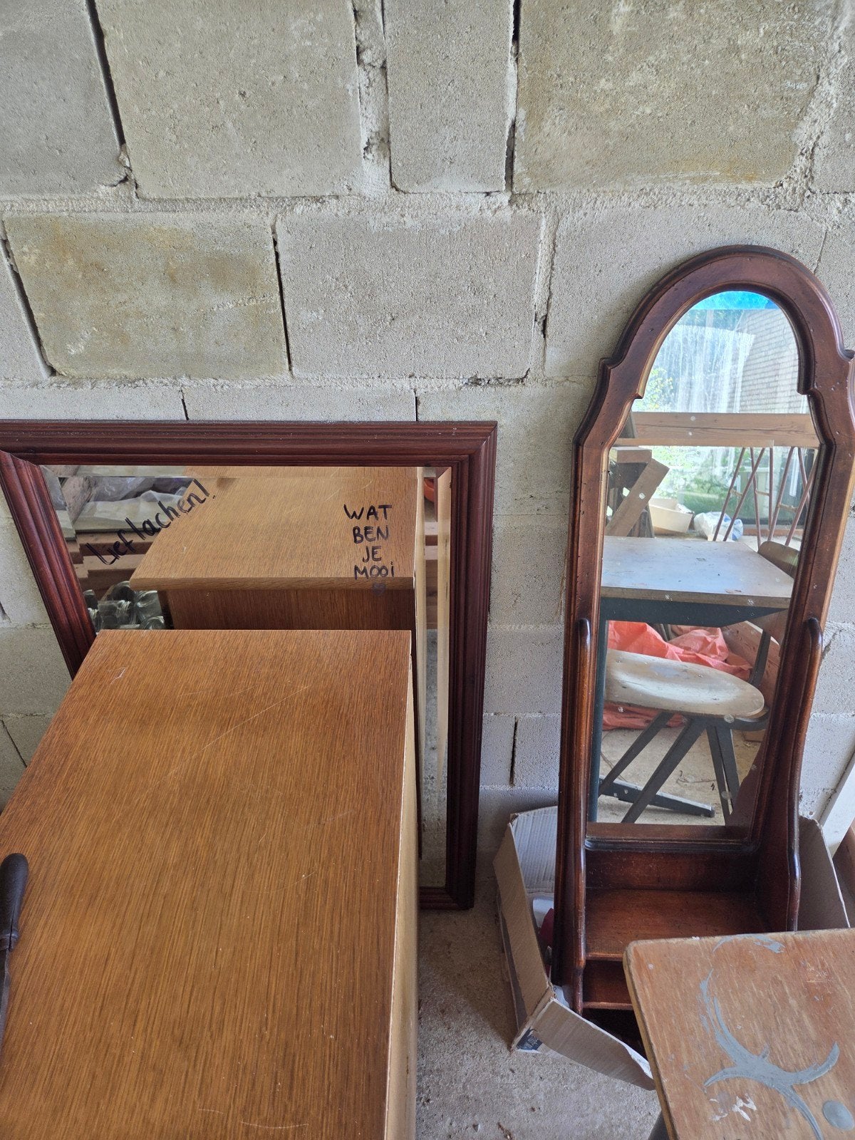 2 Spiegels voor bruiloft of tuinfeest, Minder dan 50 cm, Gebruikt, 100 tot 150 cm, Ophalen of Verzenden