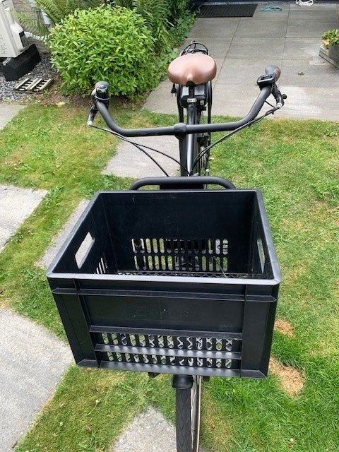 BSP Elektrische Herenfiets - Stadsfiets met Voordrager, Fietsen en Brommers, Gebruikt, Versnellingen, 61 tot 65 cm, Trommelrem