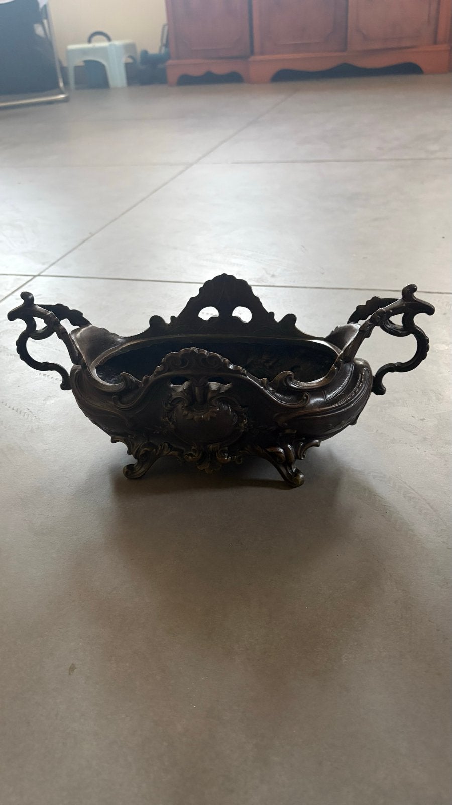 Antieke bronzen schaal - 37cm lengte, Ophalen of Verzenden