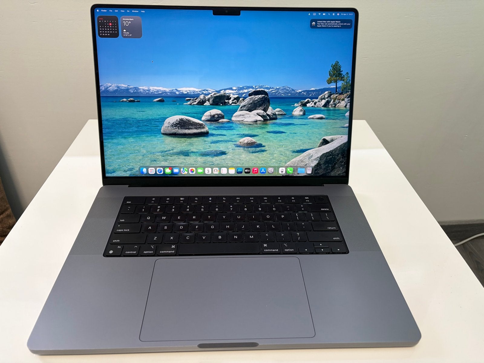 MacBook Pro 16 inch (2022) M1 Pro, 16GB RAM, 512GB SSD, Qwerty, 512 GB, Zo goed als nieuw, 16 inch