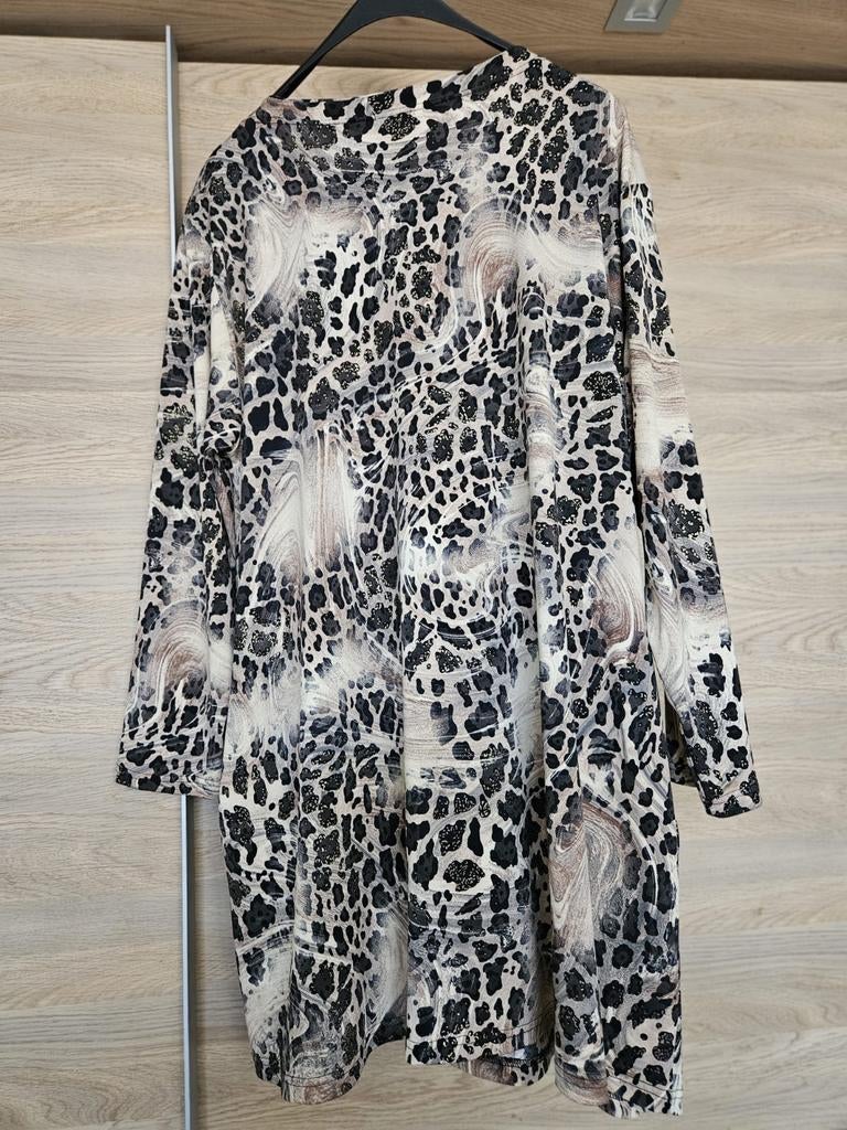 Lang vest tijgerprint, Kleding | Dames, Grote Maten, Ophalen of Verzenden, Zo goed als nieuw, Bruin, Trui of Vest