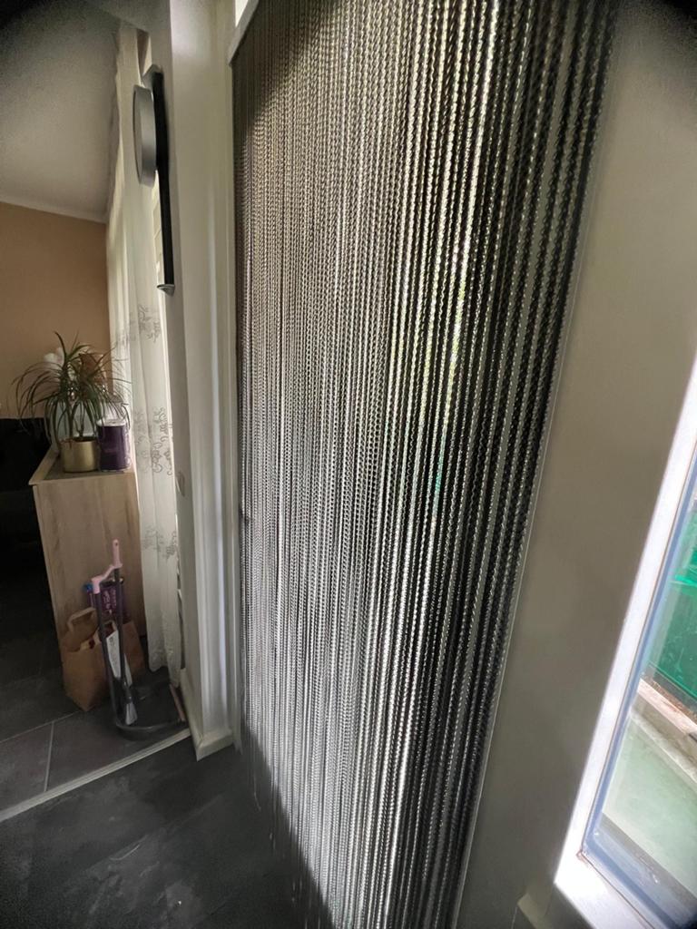 Gordijn van kettingen - Decor vliegengordijn, 200 cm of meer, Zo goed als nieuw, Grijs, 50 tot 100 cm