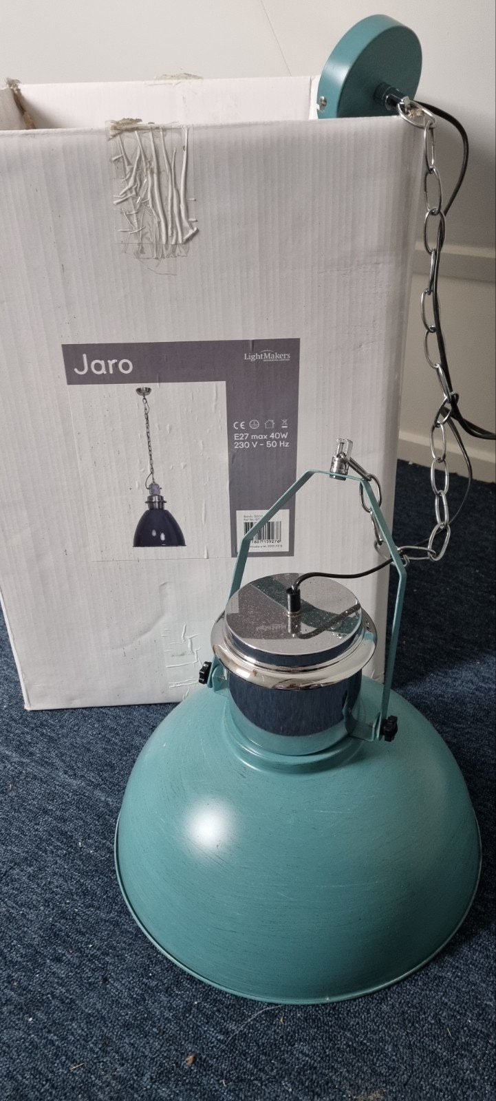 Jaro XXL Petrol Hanglamp - Nieuw in doos, Huis en Inrichting, Verzenden, Nieuw, Industrieel, Modern, E27 (groot)
