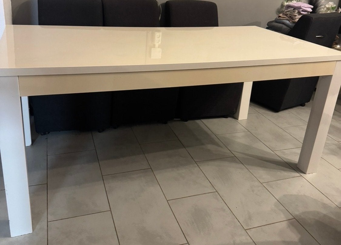 Moet weg!!Witte Eettafel 90 cm breedte en 180 cm lengte, Ophalen, Overige materialen, 50 tot 100 cm, Zo goed als nieuw