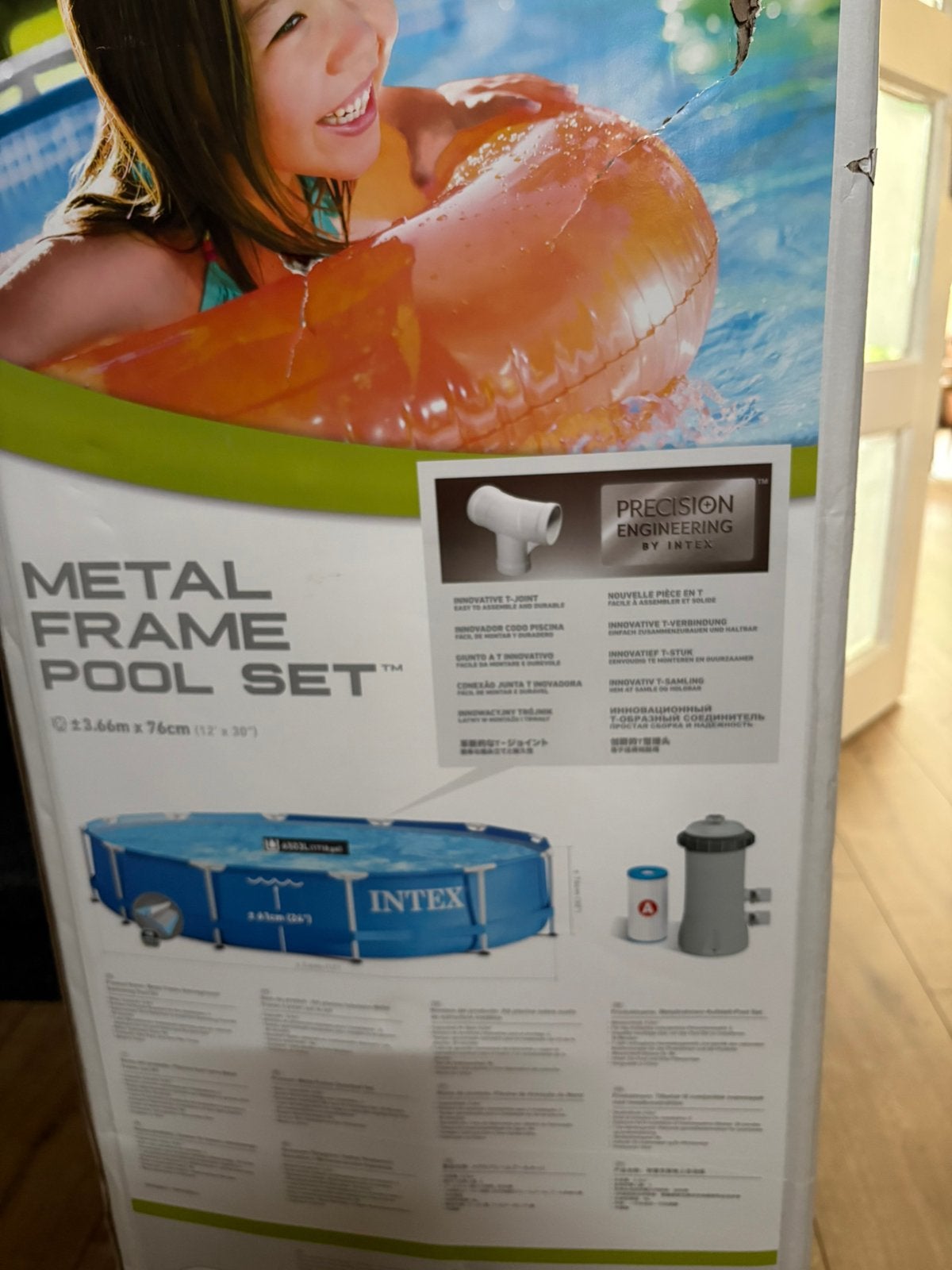 Intex Zwembad 366x76cm (incl pomp en afdekzeil), Ophalen, Minder dan 80 cm, Opzetzwembad, Rechthoekig