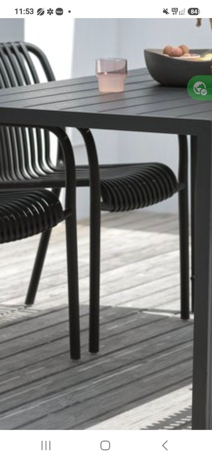 Moderne tuintafel -maat 1 meter bij 1 meter ... Zwart alumin, Ophalen, Aluminium, Zo goed als nieuw, Rechthoekig