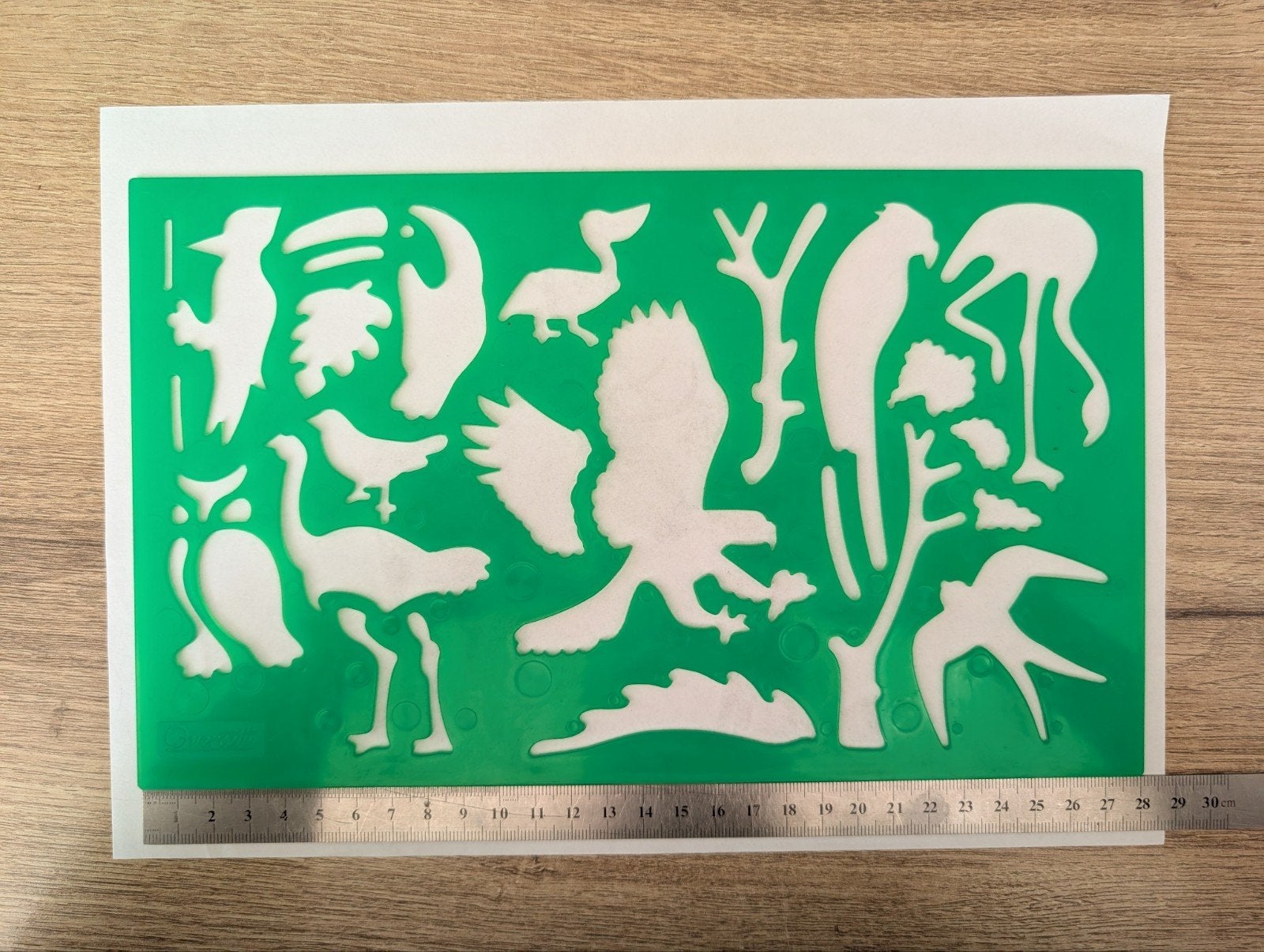 3x Sjabloon: Vogels, Zeedieren & Bomen, Gebruikt, Groen, Dieren, Ophalen of Verzenden