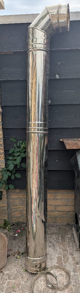 Kachelpijp Rookkanaal RVS dubbelwandig Ø 145 mm, Ophalen, Gebruikt, Overige typen, Rvs