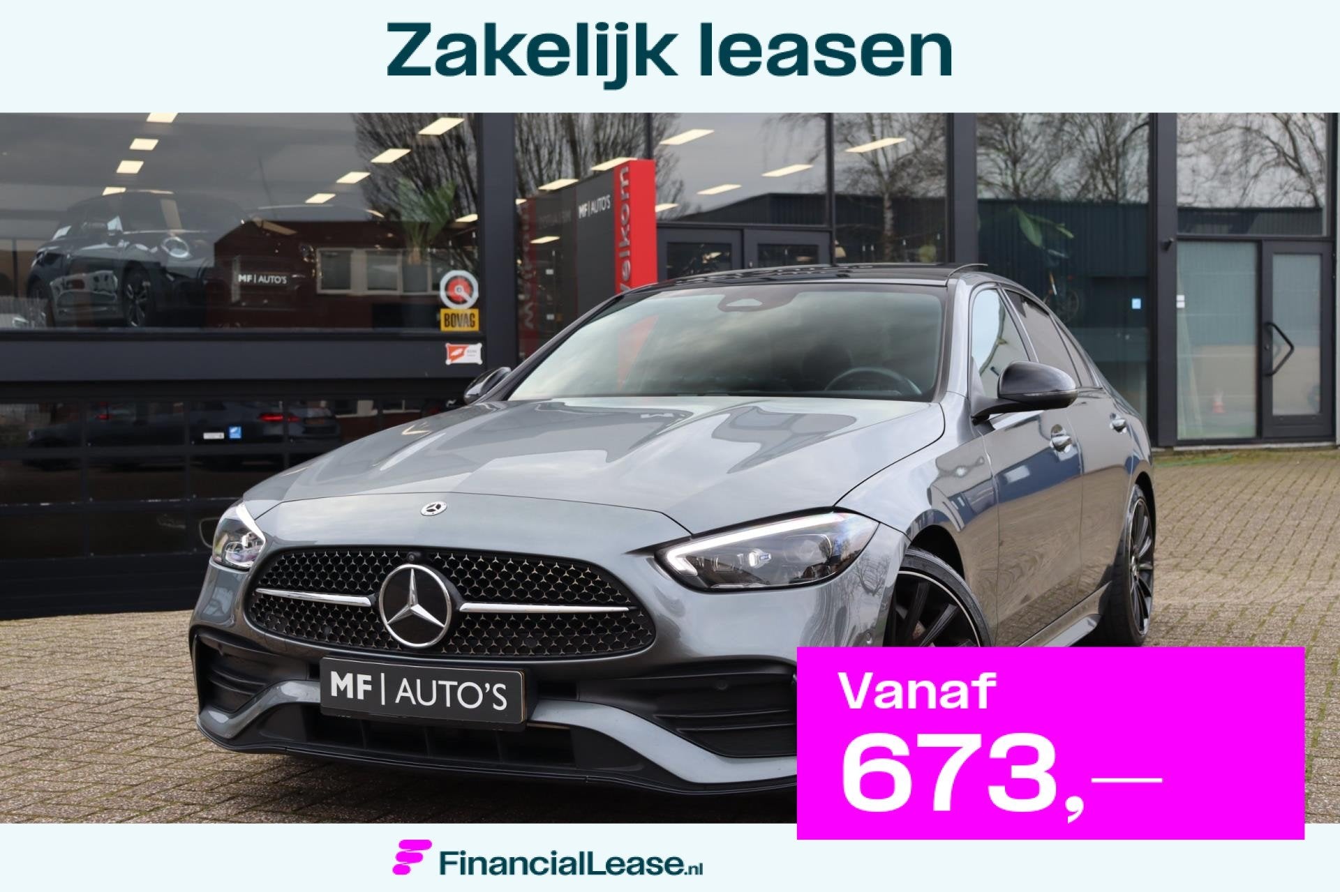 Mercedes-Benz C-klasse 200 AMG Line|Pano|360º|Burmester|Dig, Automaat, Dealer onderhouden, Achterwielaandrijving, Euro 6