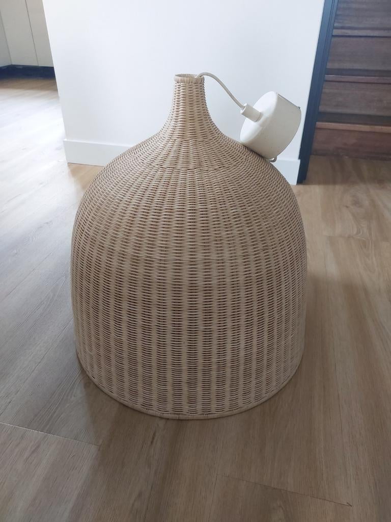 Hanglamp rotan groot, Ophalen, Zo goed als nieuw, 50 tot 75 cm