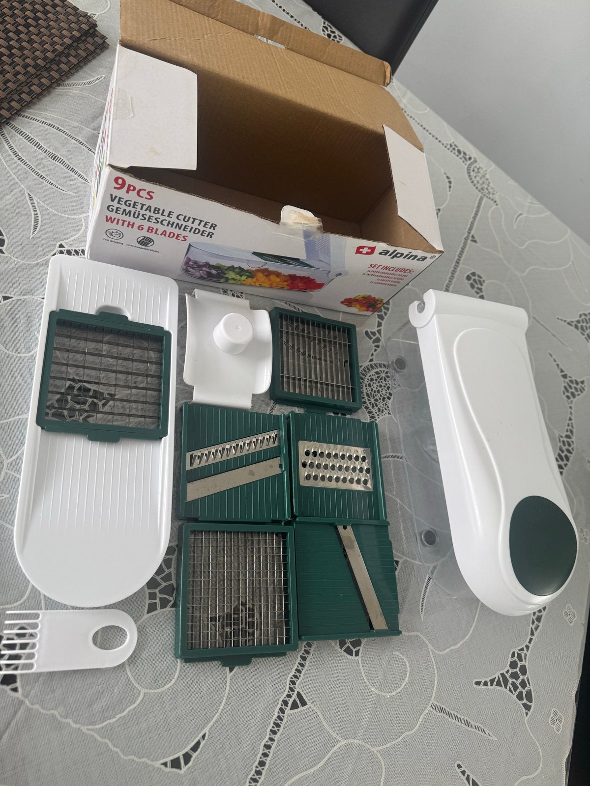 Alpina Groentesnijder / Saladesnijder Set - 9-delig, Kunststof, Nieuw, Ophalen of Verzenden, Snijmachine