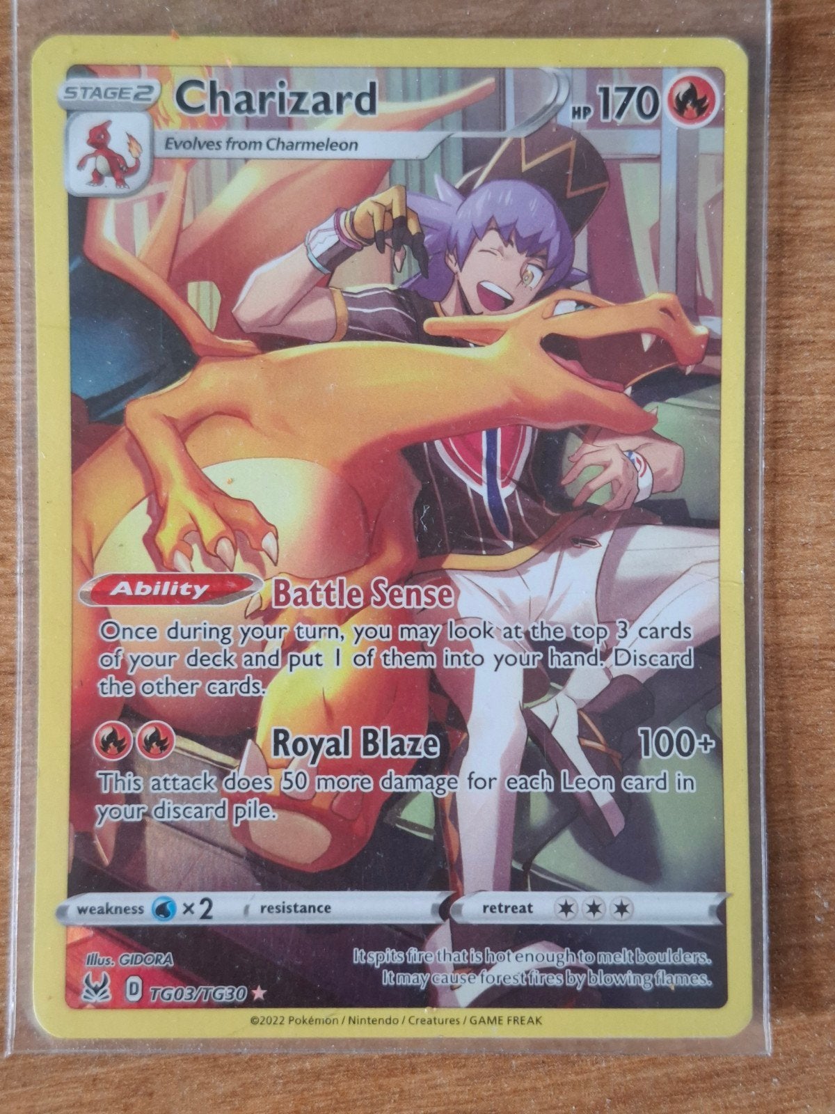 Pokémon Kaart Charizard TG03/TG30 (Crown Zenith), Ophalen of Verzenden, Zo goed als nieuw, Losse kaart