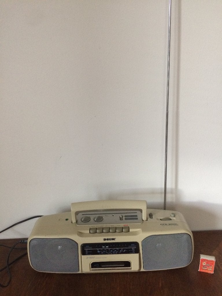 Sony CFS-200L witte radio cassette recorder wit eighties, Ophalen of Verzenden, Gebruikt
