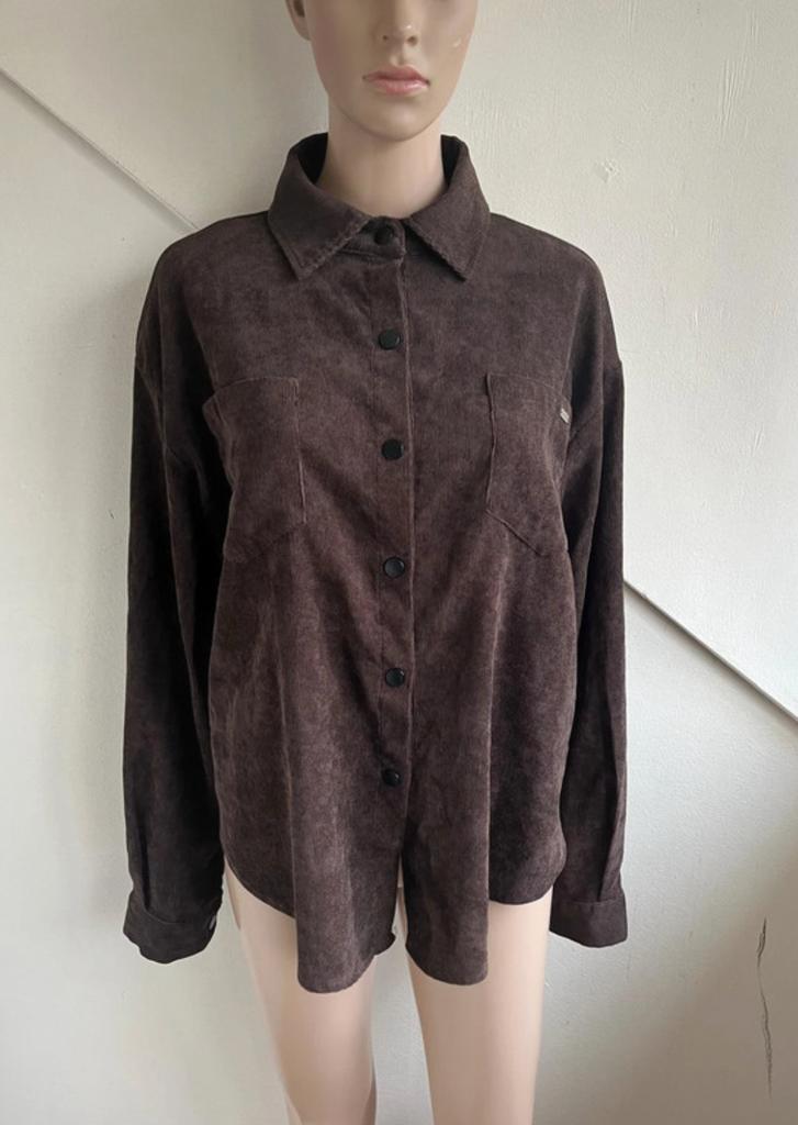 Ambika blouse rib maat 40 bruin oversized, Kleding | Dames, Blouses en Tunieken, Ophalen of Verzenden, Zo goed als nieuw, Maat 38/40 (M)