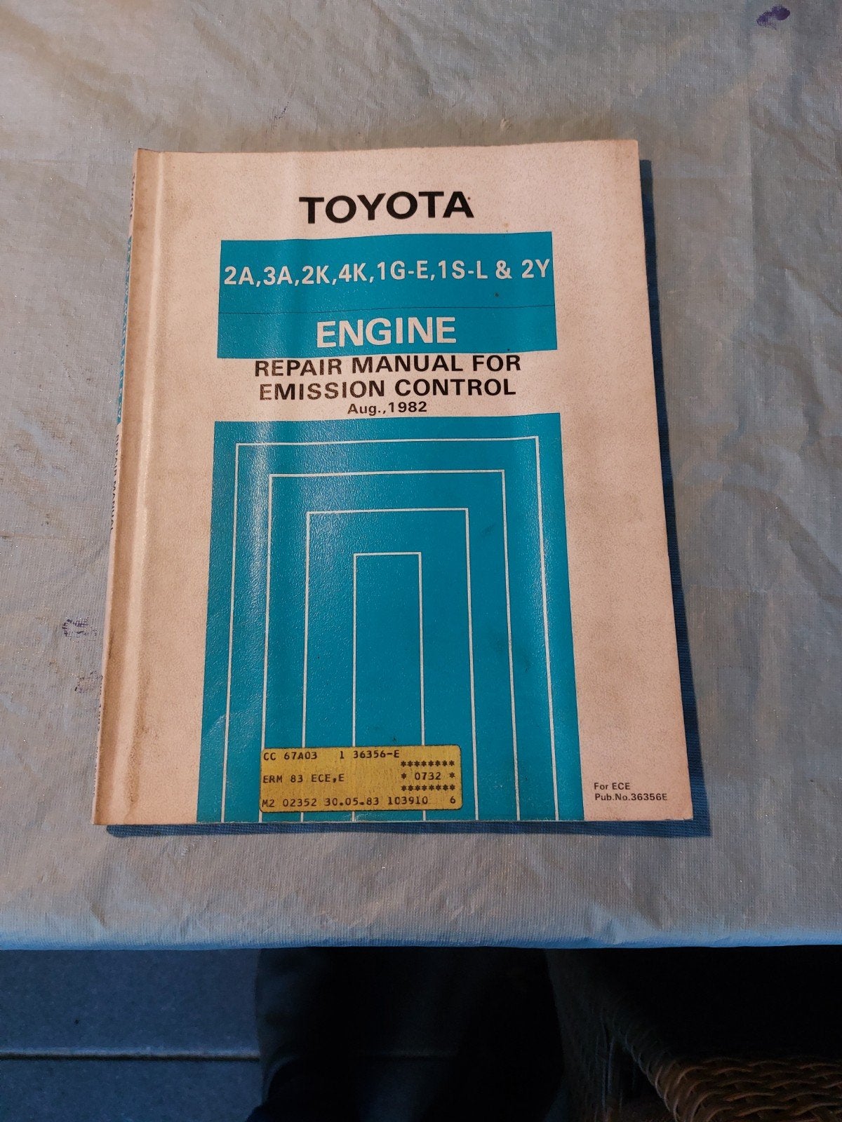 REPAIR MANUAL FOR EMISSION CONTROL TOYOTA 2A 3A 2K 4K 1S-L, Ophalen of Verzenden
