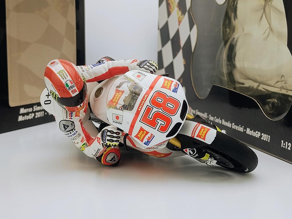 Minichamps 1/12 Honda RC212V 2011 #58 Marco Simoncelli-set, Ophalen of Verzenden, Gebruikt, 1:9 t/m 1:12, Motor